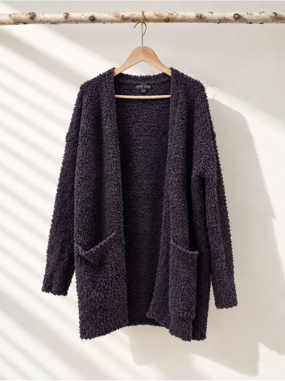 Barefoot Dreams Cozy Open-Front Women's Cardigan Sweater in Deep Purple